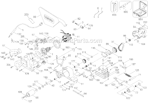 Page A Diagram and Parts List for 352VS Type 7 Porter Cable Sander Polisher